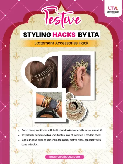 Sometimes, accessories do all the talking. Learn how to make a statement by swapping heavy necklaces for bold chandbalis or ear cuffs, and layering traditional bangles with modern tech for an instant style lift.