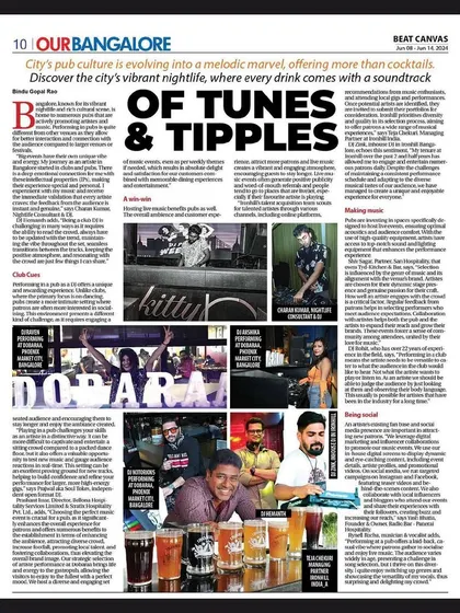 Another look at the feature in Our Bangalore Weekly. It's an honor to be recognized for my contribution to the music scene.
