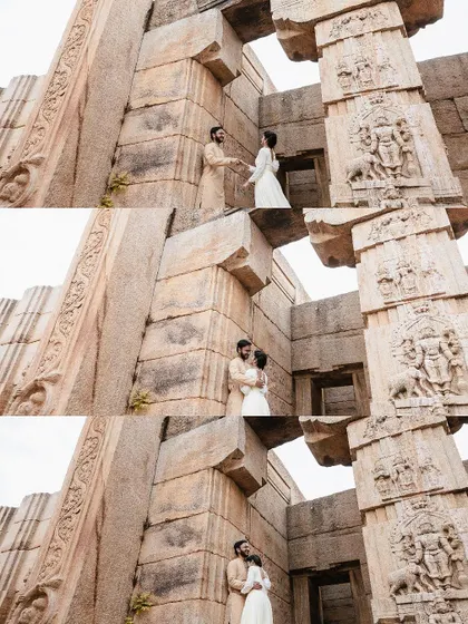 A duplicate of ID 62, this collage showcases a couple's romantic moments at Melkote temple.