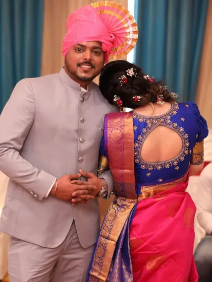 A sweet moment between the couple. We also provide grooming services for grooms to ensure they look just as sharp and polished as their brides.
