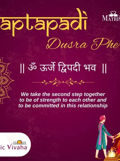 The second step is for 'Urja', or strength. With this step, the couple commits to being a source of strength for each other, supporting one another through all of life's challenges and triumphs.