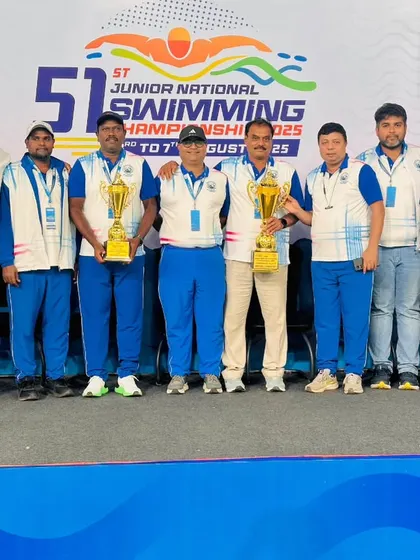 Another proud moment for our coaching staff at the Junior National Swimming Championship. Their consistent presence and strategic guidance are key to our swimmers' achievements.