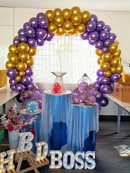 A duplicate image of the office birthday party setup.