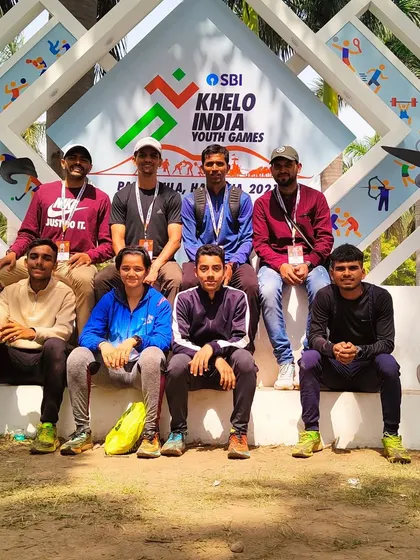 The team relaxing between events at the Khelo India Youth Games in Haryana. These experiences build camaraderie and team spirit.