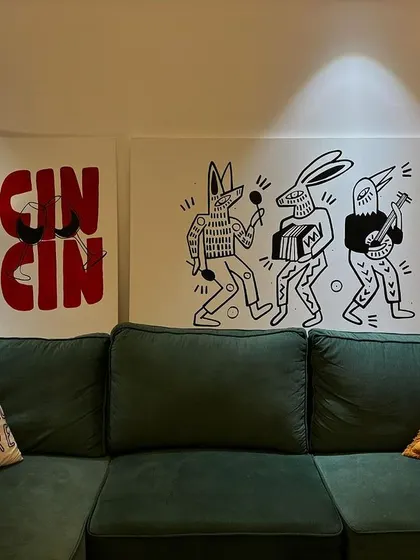 Sometimes you just need to paint for yourself! I created these fun, graphic-style canvas paintings inspired by Pinterest to match the chill vibe of my own living room.