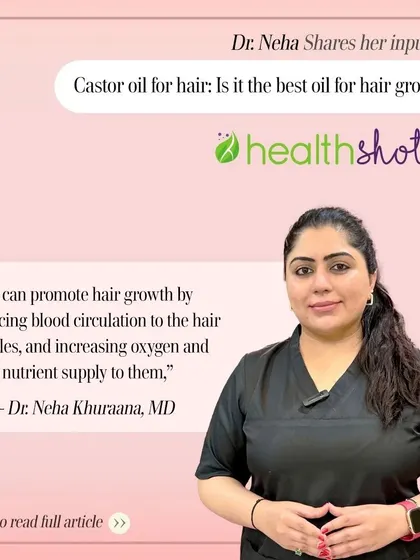Is castor oil the best for hair growth? I shared my expert input on this topic for HealthShots, explaining how it can promote circulation to the hair follicles.