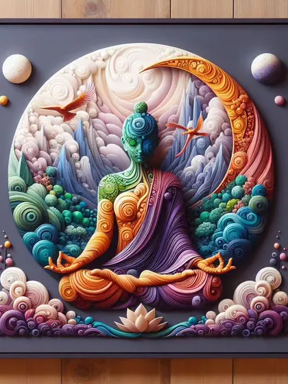 This serene Buddha artwork, part of our Zen collection, is designed to inspire mindfulness and tranquility. The use of vibrant, layered colors creates a sense of deep meditation and spiritual energy, perfect for a quiet corner of your home.