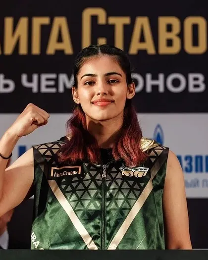 A superstar in the making. Raj Sahiba looking confident and proud to represent India on an international stage in Russia.