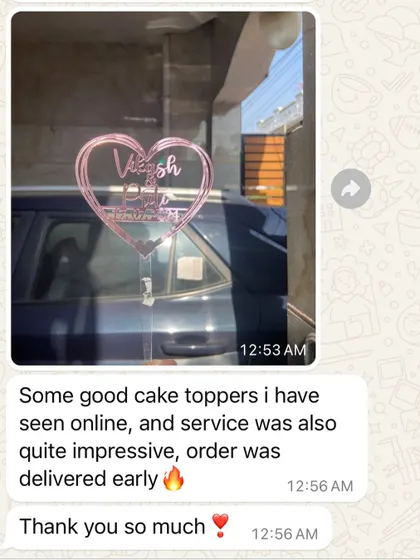 "Some good cake toppers i have seen online, and service was also quite impressive, order was delivered early." Early delivery and impressive service are what I aim for!