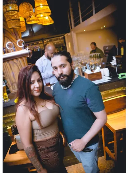 Another couple enjoying the night at Morf Pub.