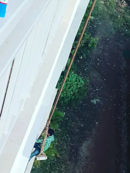 Another shot of my team performing exterior painting on a multi-story building. Safety and professionalism are my top priorities on every commercial project.