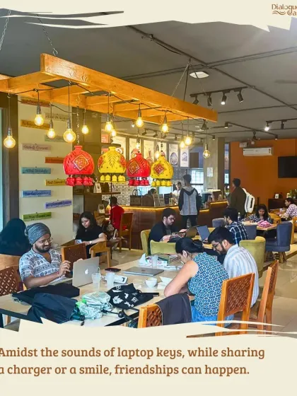 Friendships can happen anywhere, even amidst the quiet tapping of laptop keys. Sharing a charger or a smile can be the start of a new connection in our co-working space.