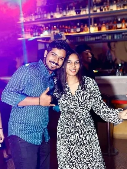 A couple enjoying a dance at one of my Bollywood Republic nights. My music sets the perfect mood for a fun night out.