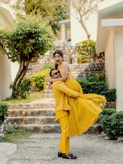 Pure, unadulterated joy. I encouraged them to be playful, and this moment of him lifting her up is the wonderful result. My goal is to make you feel comfortable enough to laugh and be yourselves, resulting in candid pre-wedding photos that are full of life and energy.