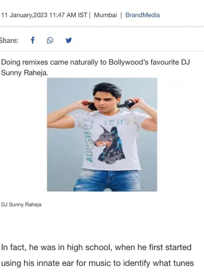 Another snapshot from the Mid Day article sharing my journey. It feels great to be recognized as one of Bollywood's favorite DJs. Thank you all for the love and support.