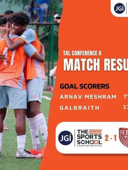 Celebrating a goal during our winning first match in the TAL tournament. A strong start to the season built on teamwork and relentless effort.