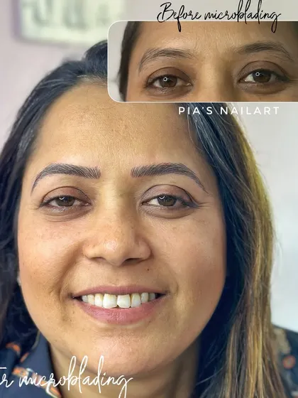 The goal here was to create natural-looking brows that nobody would know are microbladed. By carefully placing each hair stroke, I enhanced her existing shape and filled in sparse areas for a fuller, yet completely believable, result.