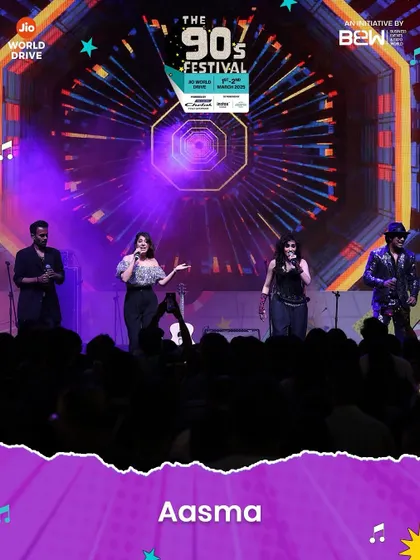 The stage, the lights, the crowd, the music. A perfect moment captured during our performance at The 90s Festival.