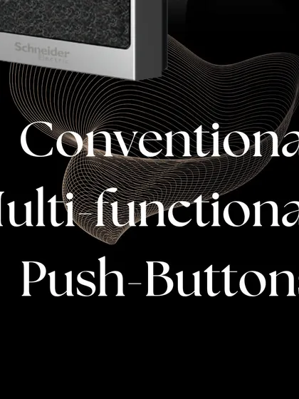 We utilize conventional and multi-functional push-buttons from Schneider Electric's KNX line. These interfaces combine classic tactile control with the powerful, programmable logic of a modern smart home system.