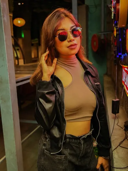A final shot from the neon series. My personal style is heavily influenced by the cool, confident energy of the rave and club culture.