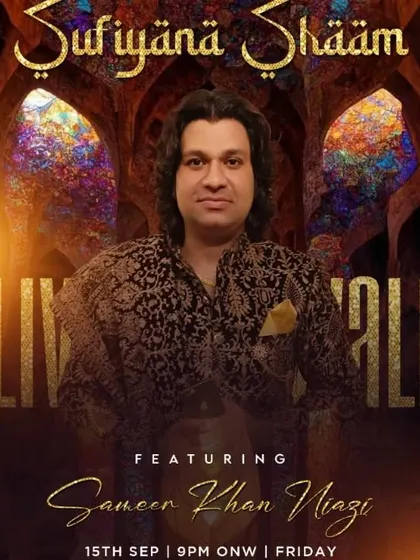 An announcement for a "Sufiyana Shaam" featuring a live Qawwali performance in Delhi. These intimate events are where the magic of traditional music truly comes alive.