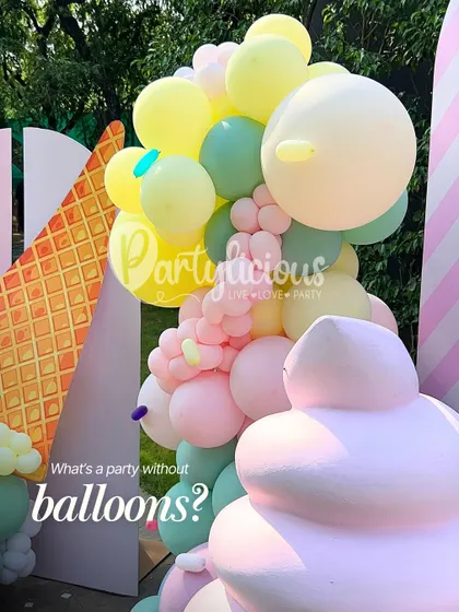 What's a party without balloons? Especially when they're eco-friendly. We use biodegradable balloons to bring the vibe, the color, and the pop, responsibly.