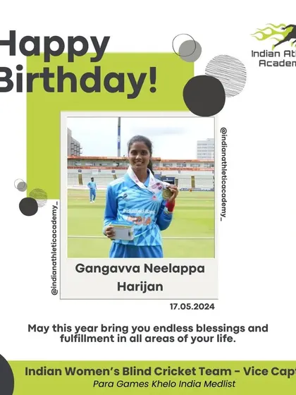 A birthday wish for our inspirational para-athlete, Gangavva Neelappa Harijan. We celebrate our athletes as part of the IAA family.