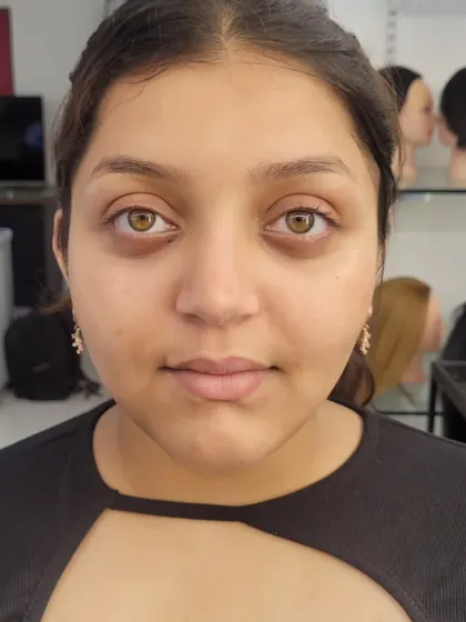Before: My model for her very first professional makeup look.