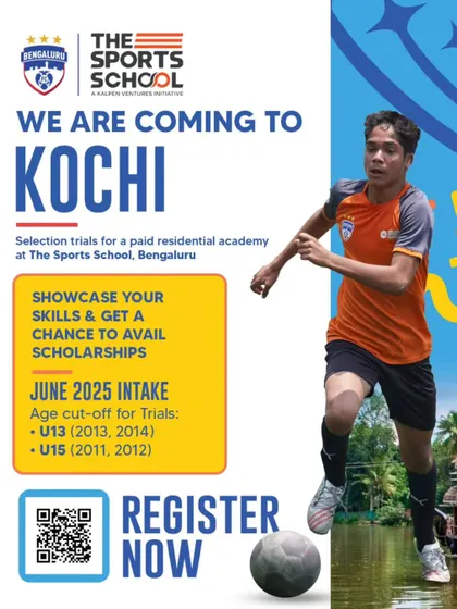 We are coming to Kochi! This announcement for our paid residential academy trials, with scholarship opportunities, shows our commitment to finding talent nationwide.