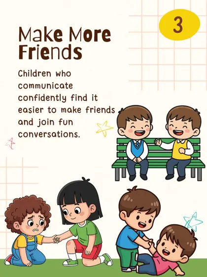 Children who can communicate confidently find it easier to make friends and join in conversations. Strong English skills are also strong social skills.