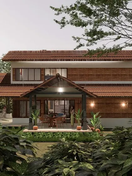 This residence showcases my approach to vernacular architecture, blending traditional forms with modern sensibilities. The design uses natural materials like terracotta tiles and wood, with a wrap-around veranda that integrates the home into its lush, green surroundings, creating a space that feels both timeless and contextually sensitive.