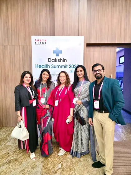 A group photo with esteemed colleagues at the Dakshin Health Summit. These events bring together the leading minds in skin health.