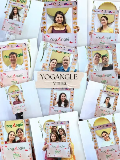 This collage captures the vibrant and happy energy of our studio. These are the faces of YogAngle, a community built on support, growth, and lots of smiles.