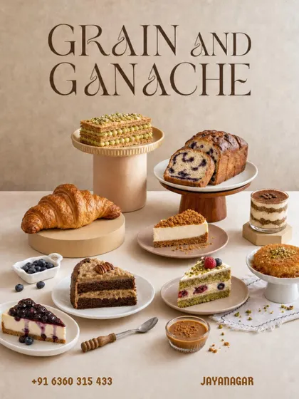 Croissants, bread and dessert slices share our bakery catalogue design, showing the range together on one display.