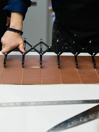 Precision is everything. Chef Antonio Bachour uses a dough divider to perfectly portion his creation during his masterclass at our New Delhi pastry school.