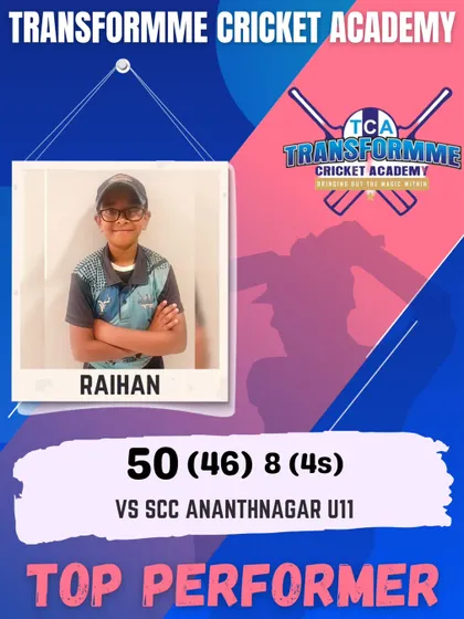 Raihan's brilliant fifty in the Shreshta U-11 Summer Cup.