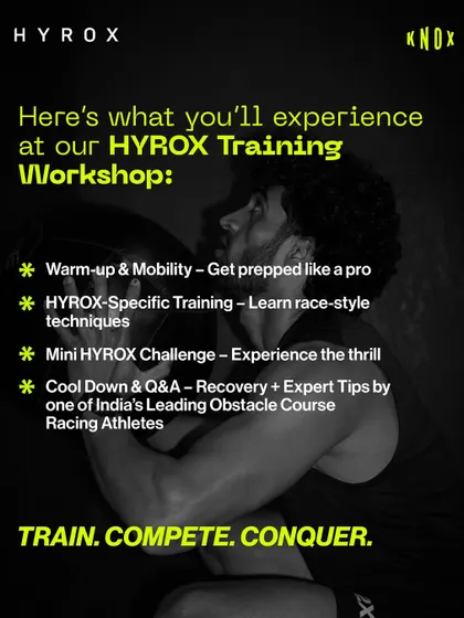 My HYROX workshop is a 2.5-hour deep dive. We cover everything from warm-ups and race-style techniques to a mini-challenge and expert Q&A.