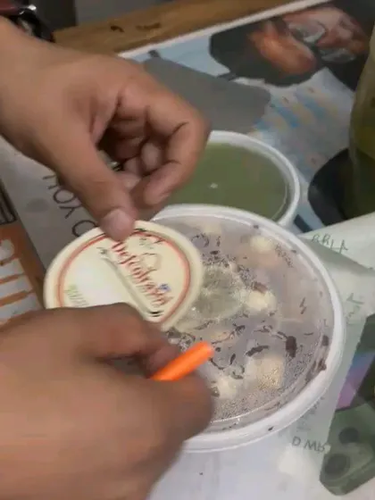 Here we are, carefully sealing a container of chaat. Every order, big or small, is packed with attention to detail.