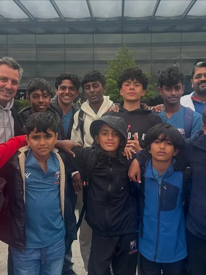 The team with their hosts in the UK, who took great care of them during the camp.