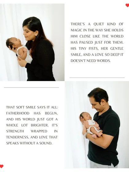 I love adding a touch of poetry to your story. These images capture the quiet strength of fatherhood and the gentle magic of a mother's love.