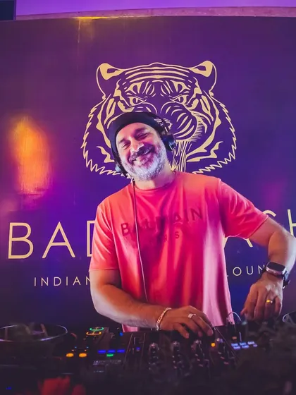 A smiling shot from the console at Badmaash, ready to bang out some Bollywood tunes.