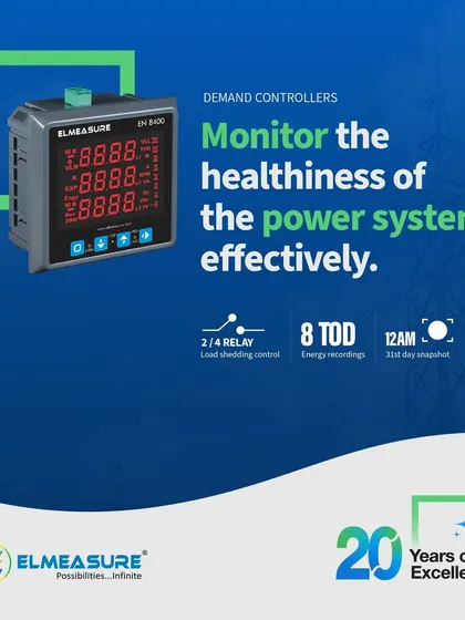 This is my EN 8400 Demand Controller, designed to help you monitor and manage your power systems effectively. It provides load shedding control and detailed energy recordings to ensure you stay within your sanctioned limits.