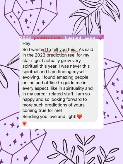This client shares how my 2023 prediction for their star sign helped them evolve spiritually. It's wonderful to know my readings can help you find the right people and guidance to support your growth.