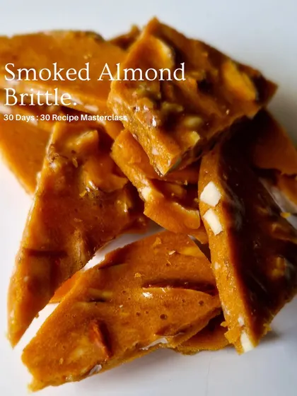 Smoked Almond Brittle, one of the many gourmet crunches taught in our Fillings & Frostings course.