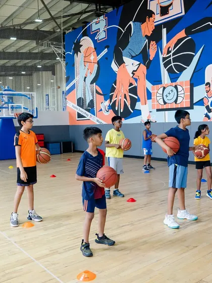 A group of our summer camp kids ready for their drills.