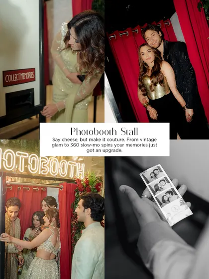 A photobooth is a modern wedding essential. From vintage style photo strips to 360 slow motion videos, it’s a fun activity that provides guests with a great souvenir.