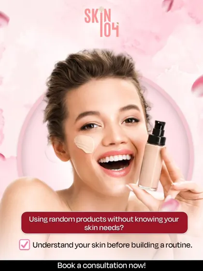 Skincare Mistake: Using random products without knowing your skin's needs. The first step to an effective routine is understanding your unique skin type and concerns. Book a consultation so we can help.