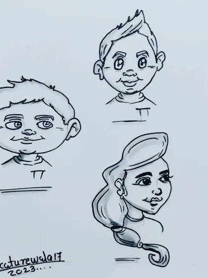 This is another example of my character design process, showing the final inked versions with some light shading. Use these as inspiration for creating your own unique characters.
