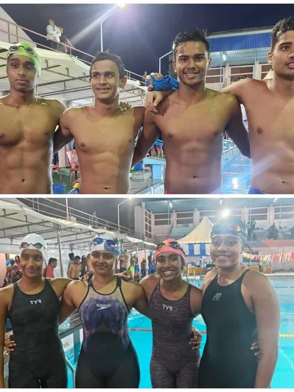 Our gold-winning relay teams from the South Zone championship.