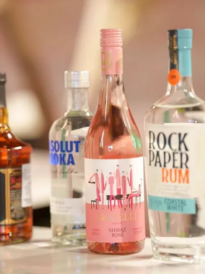 A lineup of the partner liquor brands for the Christmas event, including Jim Beam, Absolut, and Fratelli Wines. We have strong relationships with major liquor distributors.